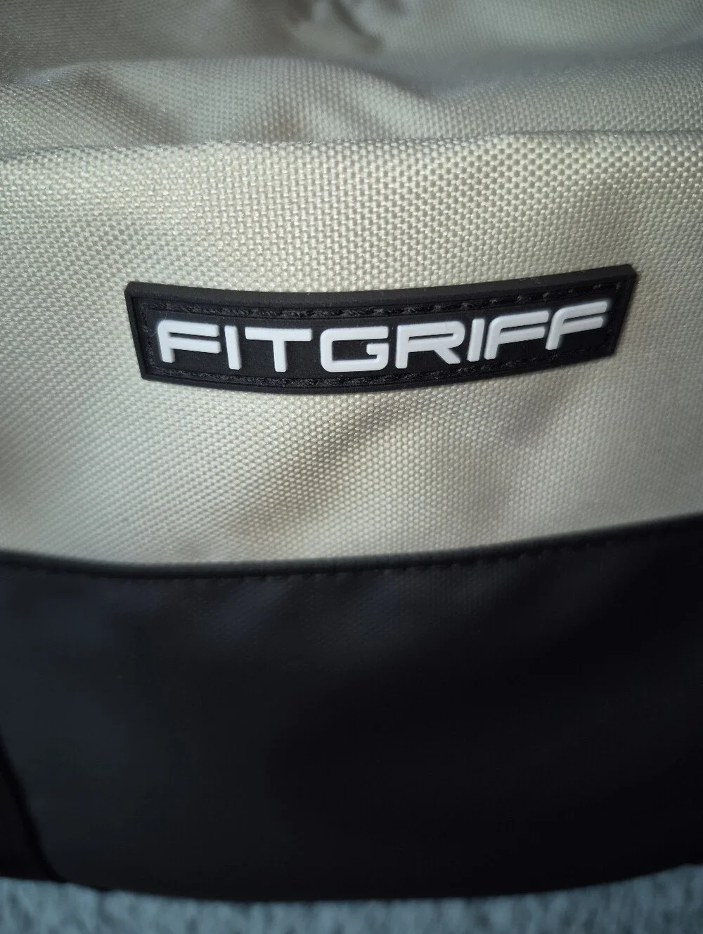 Unisex FITGRIFF Canvas Two-Tone Carry GYM Bag in Cream and Black